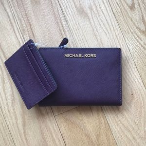 Michael Kors wallet and attached card holder